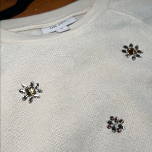 On 34th Cream Embellished Short Sleeve Sweatshirt